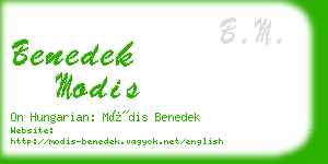 benedek modis business card